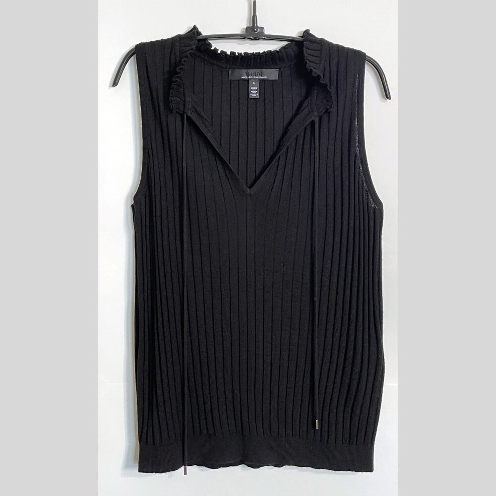 WHBM Sleeveless Black Lightweight Sweater L